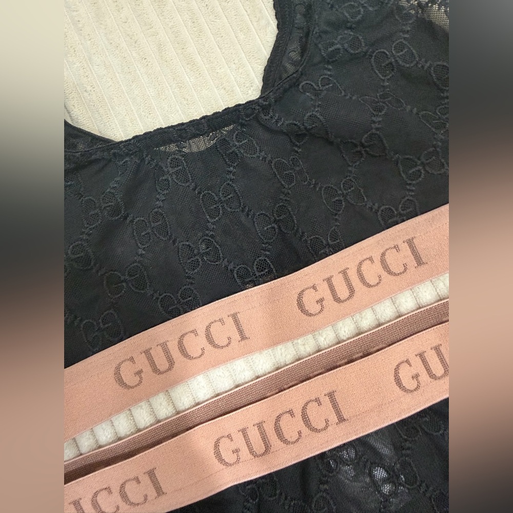 GG embroidered lingerie underwear set top and bottom - Picture 3 of 6